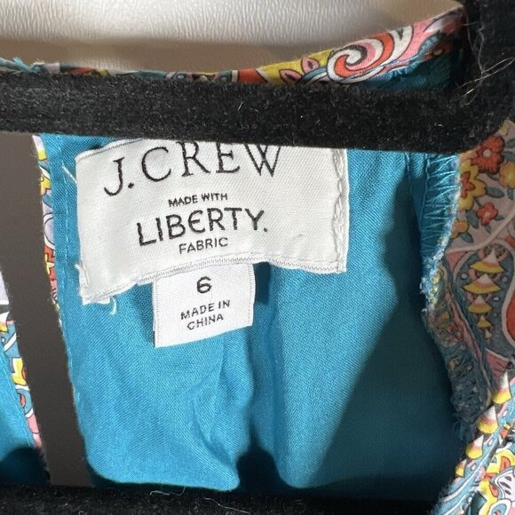J. Crew Side Cutout Organic Cotton Dress in Liberty Giorgia Duke‎ Fabric Size 6 - Picture 9 of 16